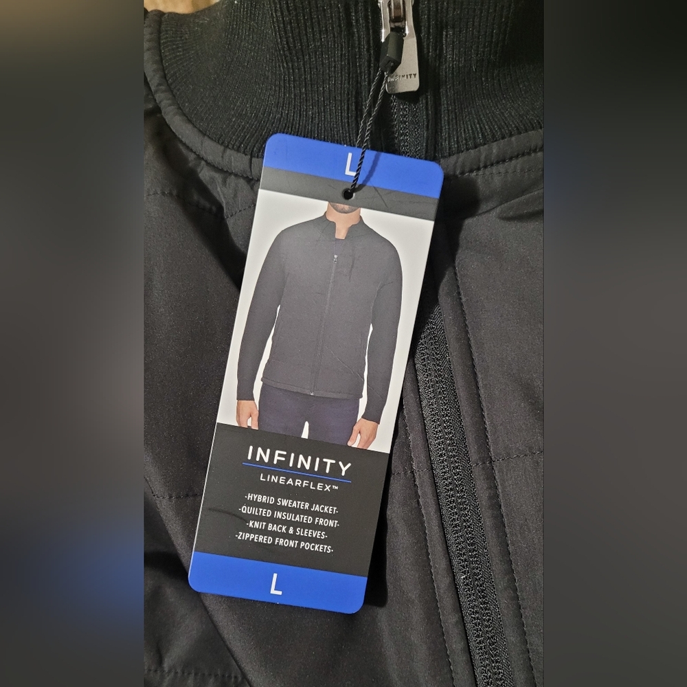 INFINITY Men's Black Hybrid Knit-Back Jacket